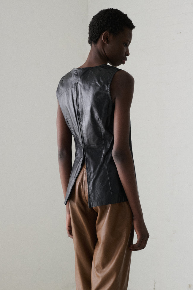 Ann Demeulemeester Leather Top - Desert Vintage
