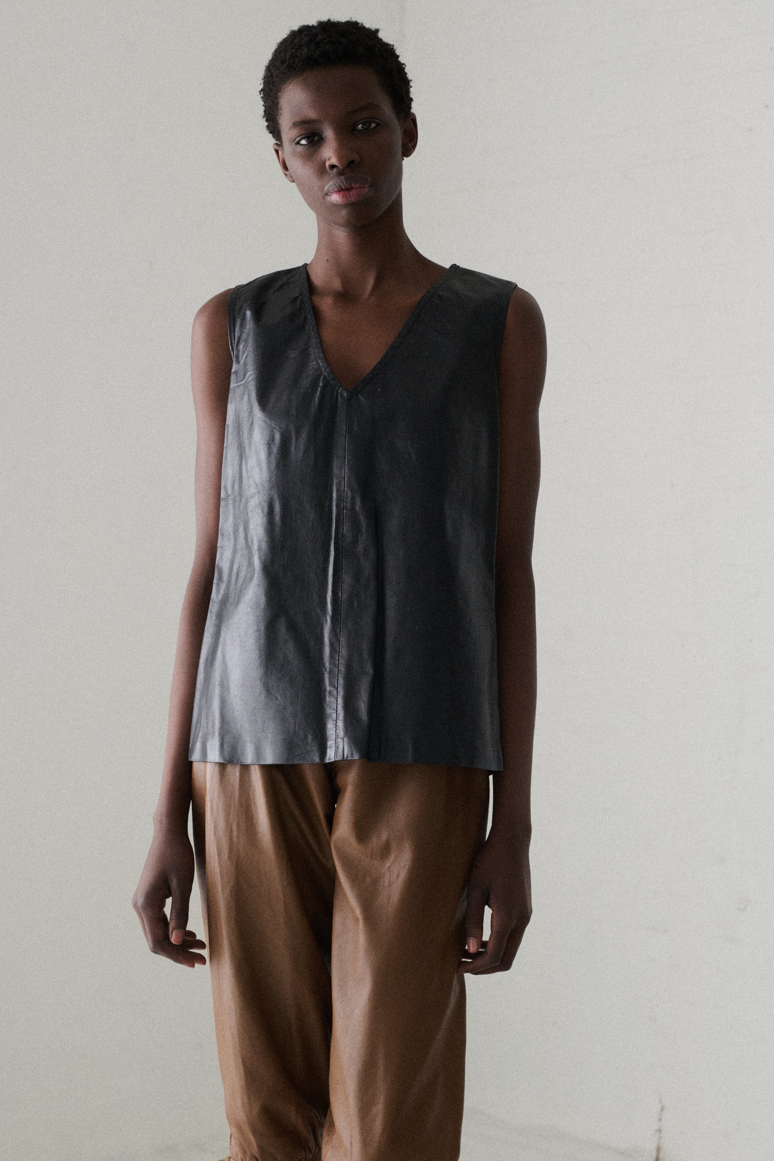 Ann Demeulemeester Leather Top - Desert Vintage