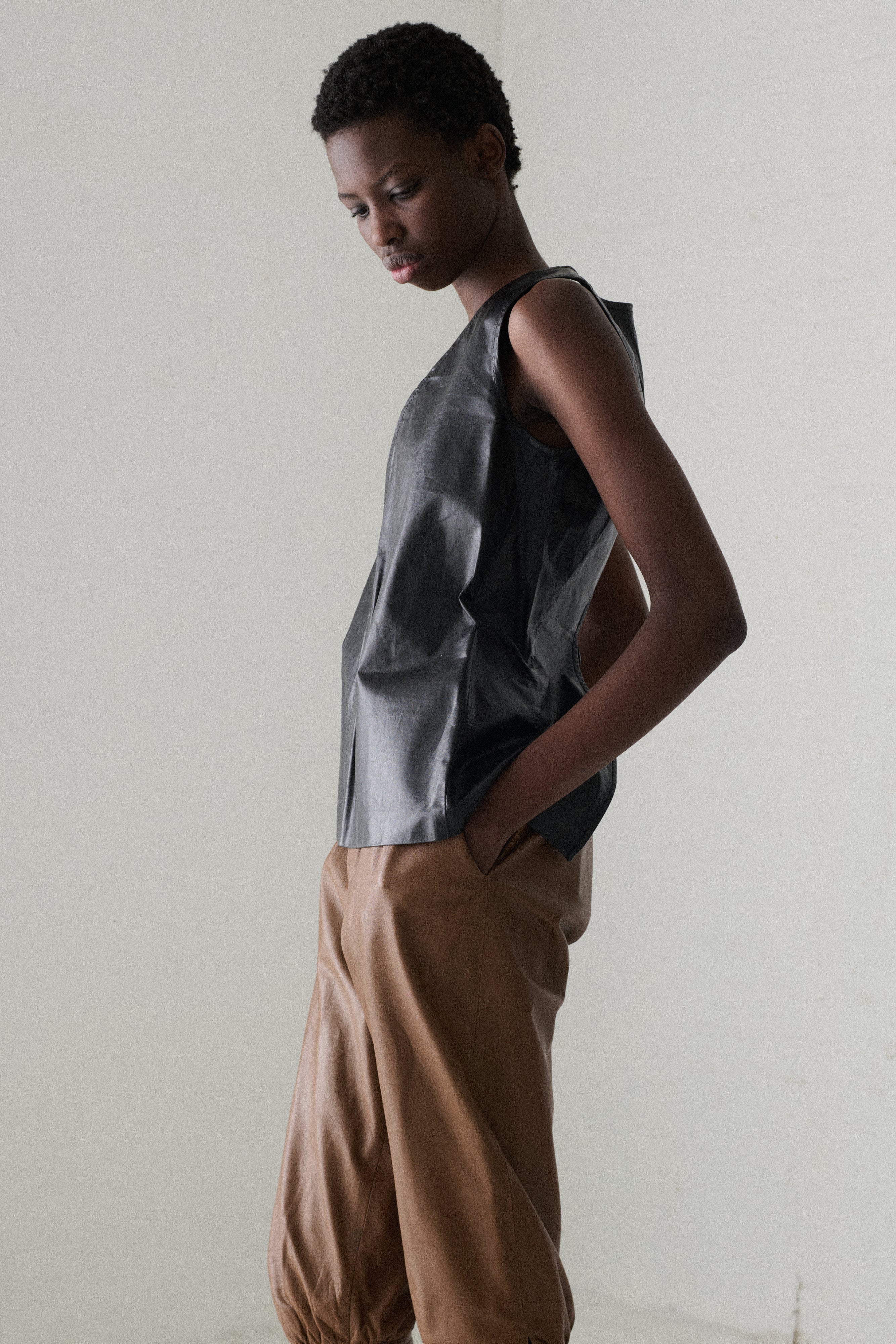 Ann Demeulemeester Leather Top - Desert Vintage