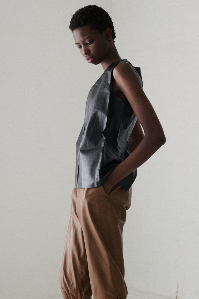 Ann Demeulemeester Leather Top - Desert Vintage