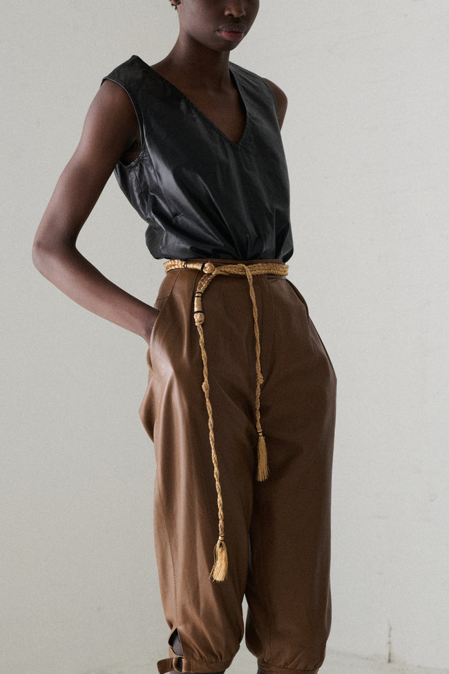 Ann Demeulemeester Leather Top - Desert Vintage
