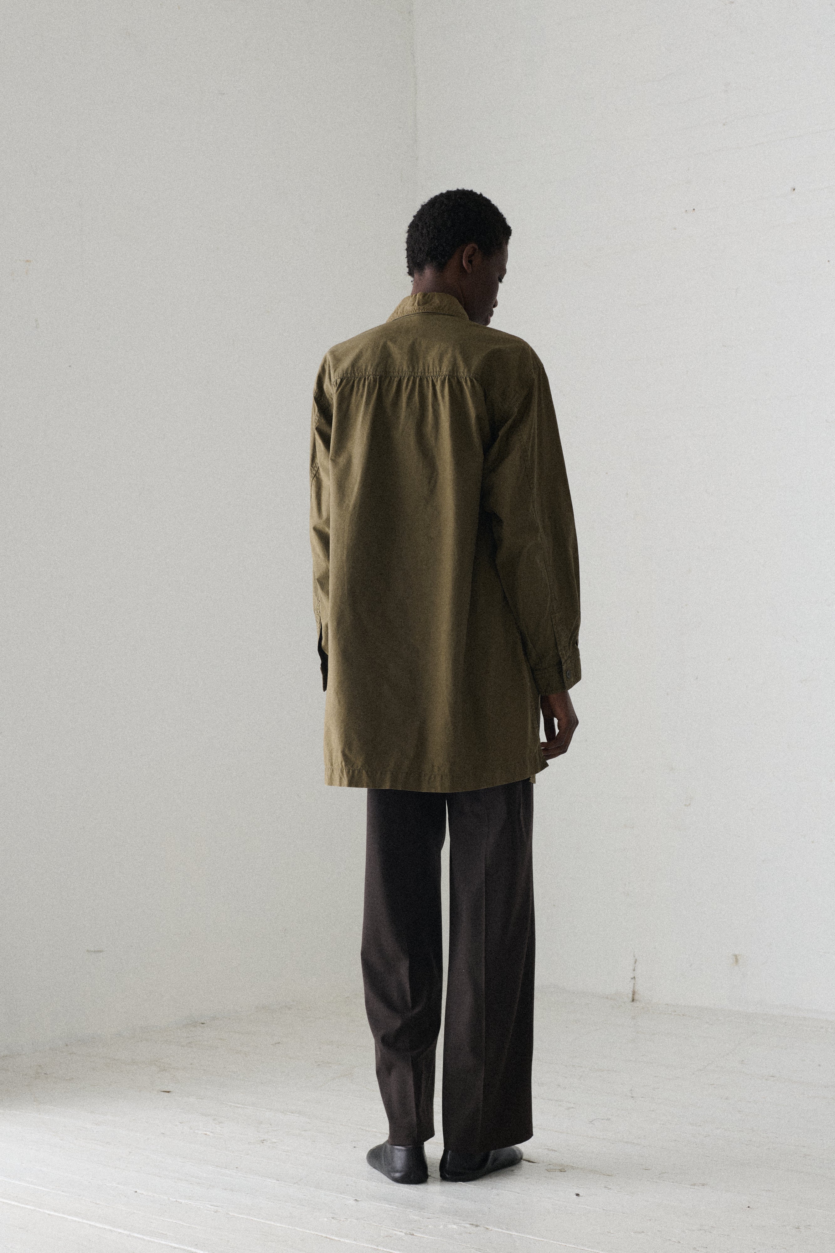 1970s Ysl Olive Cotton Tunic - Desert Vintage