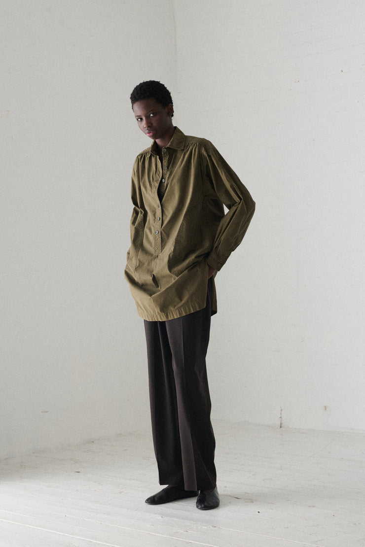 1970s Ysl Olive Cotton Tunic - Desert Vintage