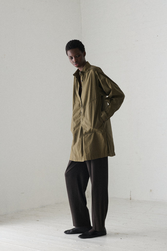 1970s Ysl Olive Cotton Tunic - Desert Vintage