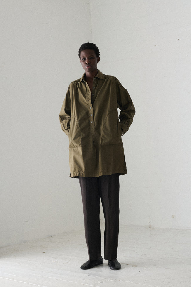 1970s Ysl Olive Cotton Tunic - Desert Vintage