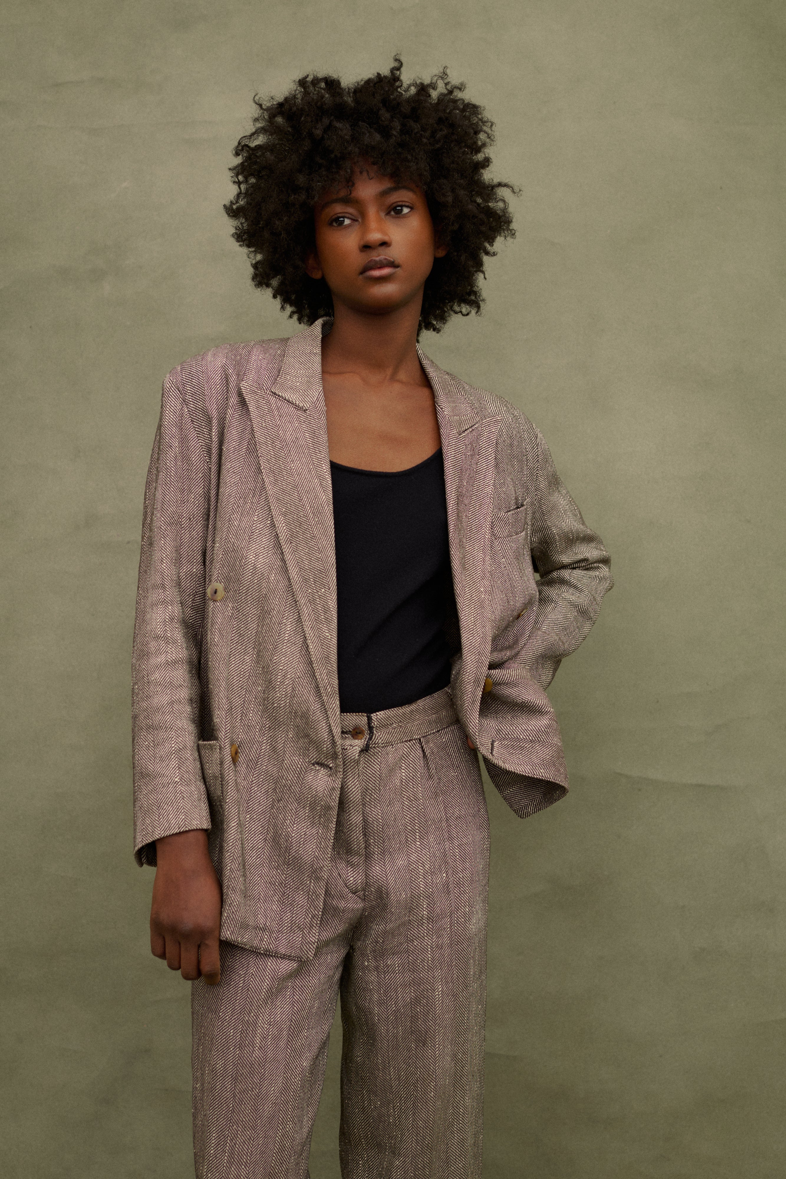 1980s JPG Herringbone Tweed Suit - Desert Vintage