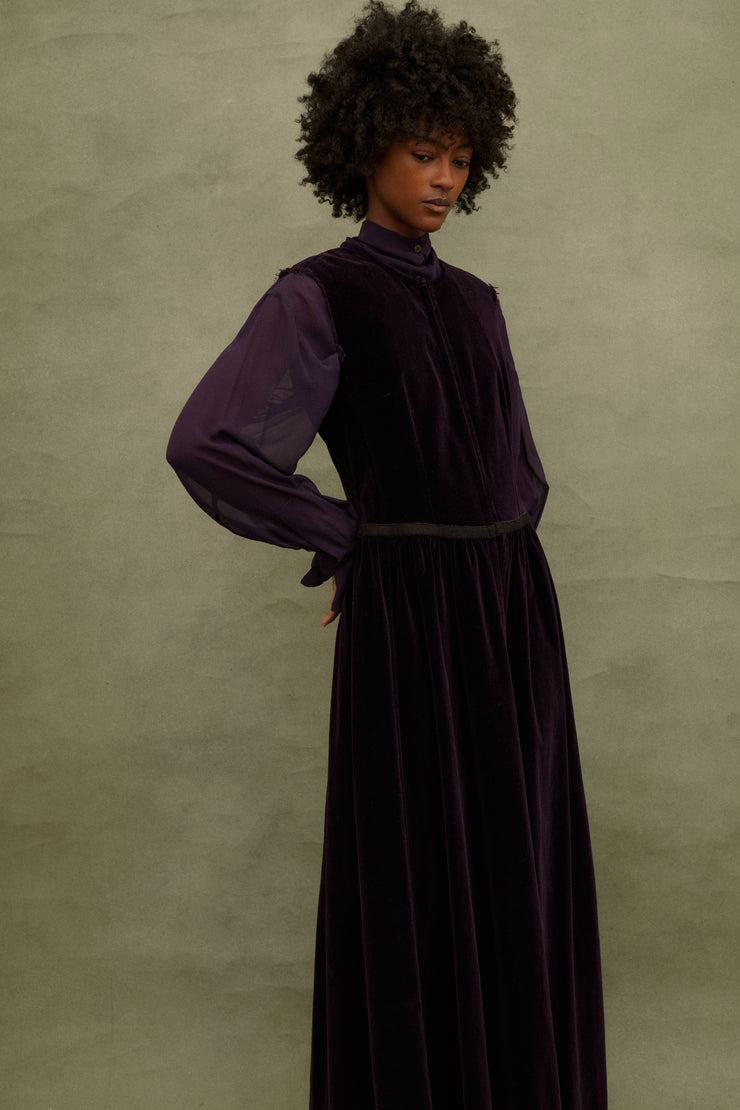 Dries Van Noten Purple Velvet Dress - Desert Vintage