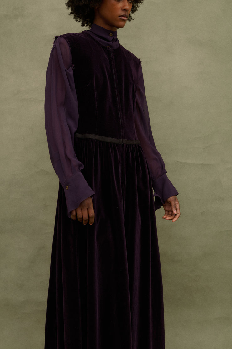 Dries Van Noten Purple Velvet Dress - Desert Vintage