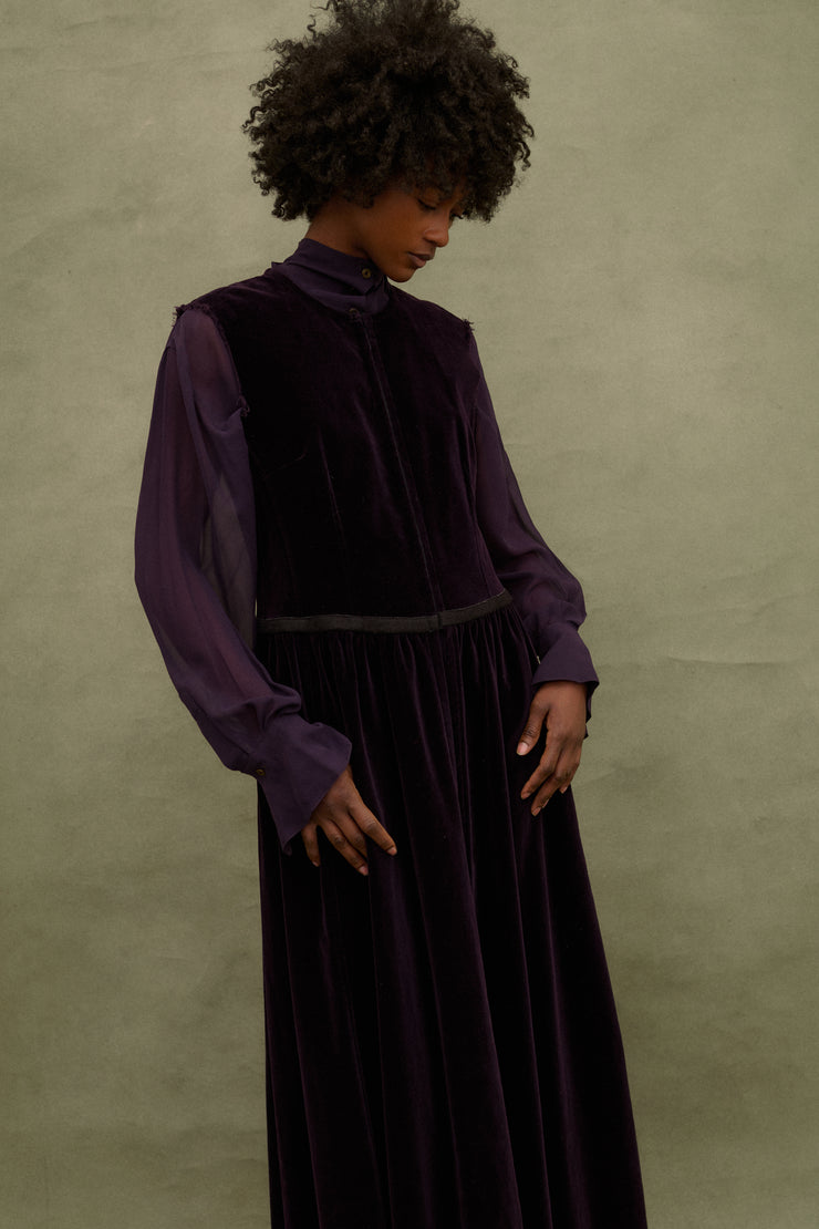 Dries Van Noten Purple Velvet Dress - Desert Vintage