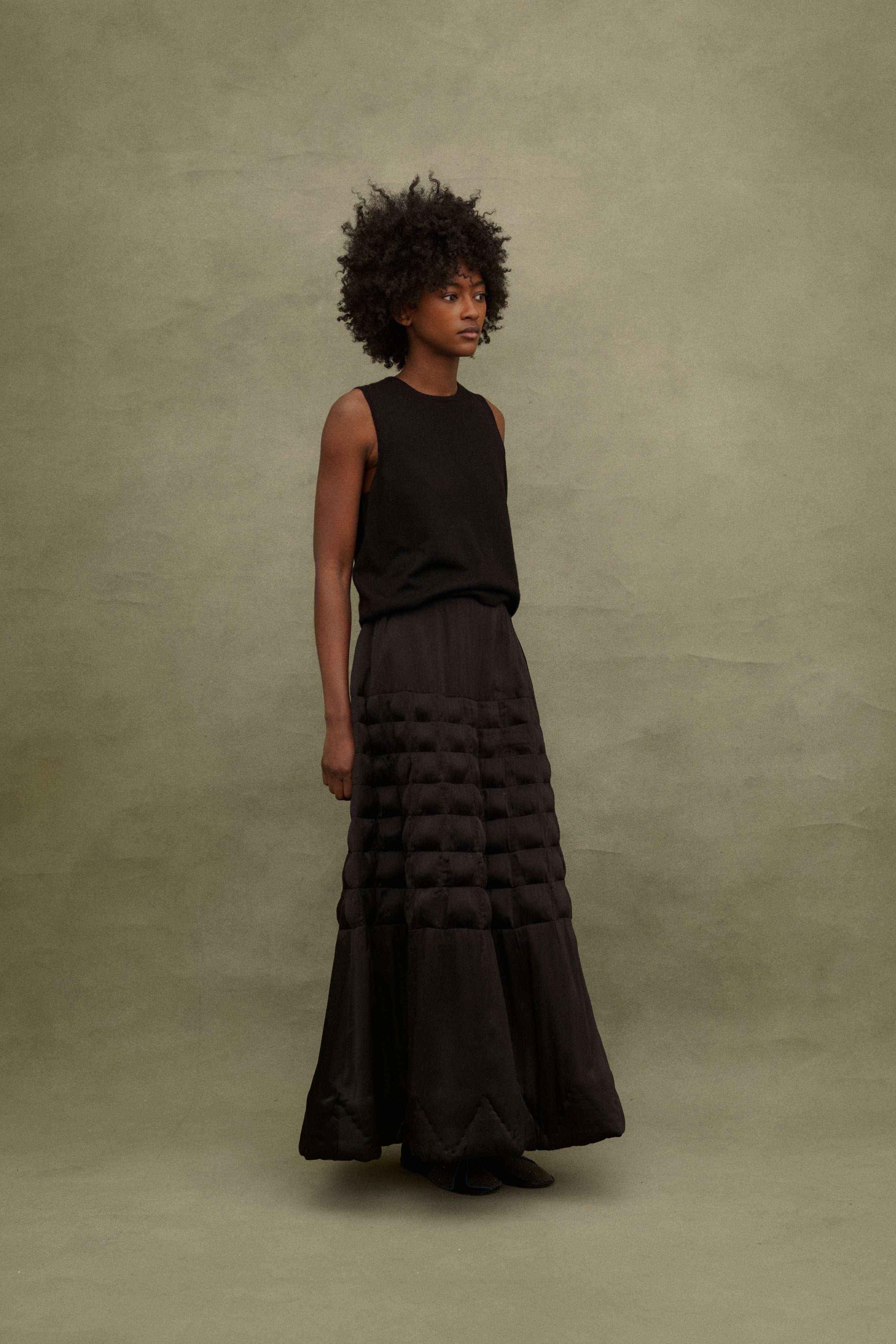 AW 2000 Yohji Yamamoto Silk Quilted Skirt - Desert Vintage