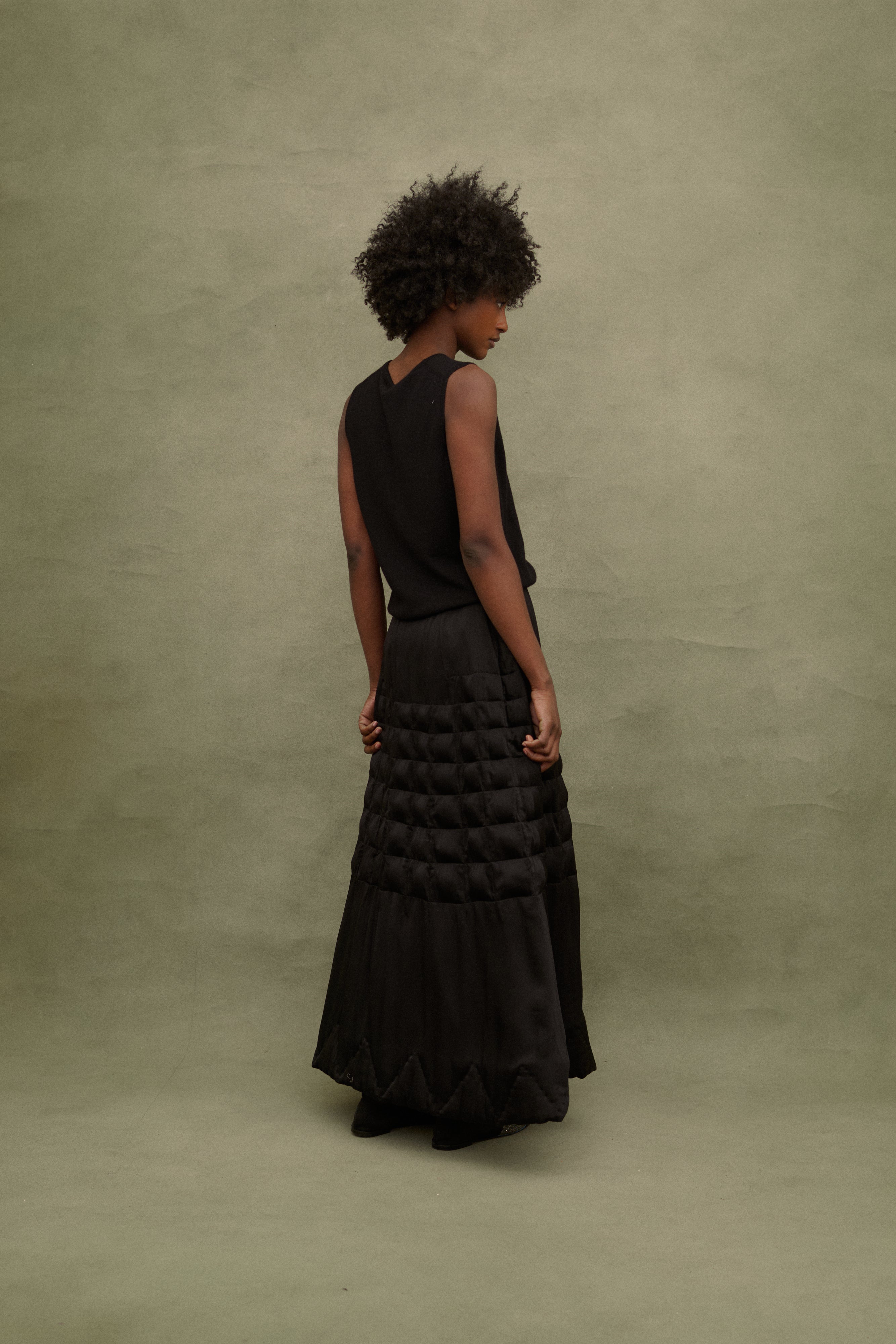 AW 2000 Yohji Yamamoto Silk Quilted Skirt - Desert Vintage