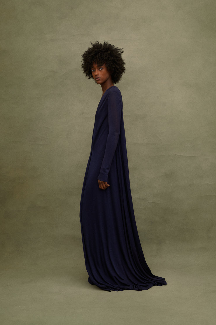 Halston Blu Jersey Gown - Desert Vintage