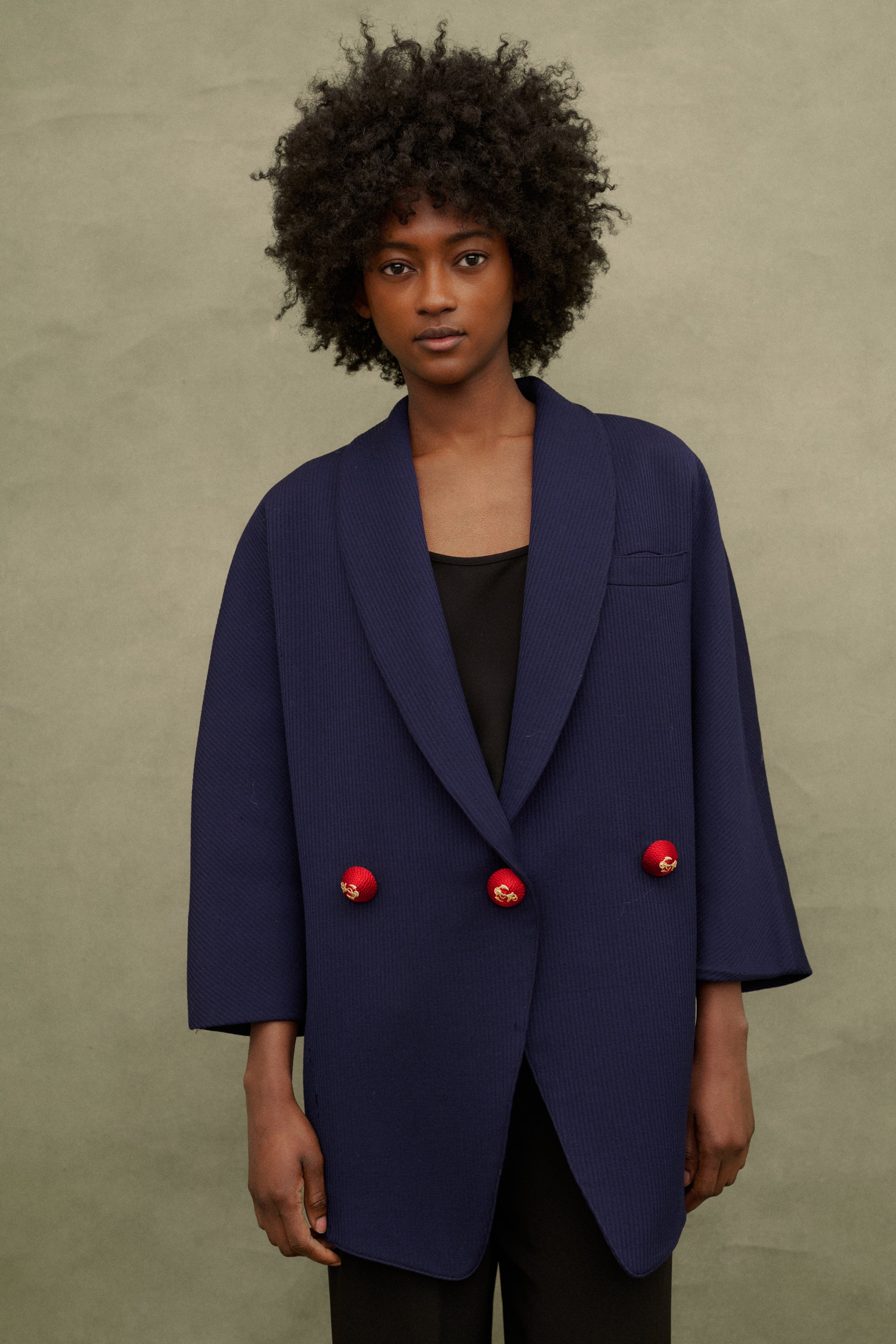 Ferré Blu Wool Coat - Desert Vintage