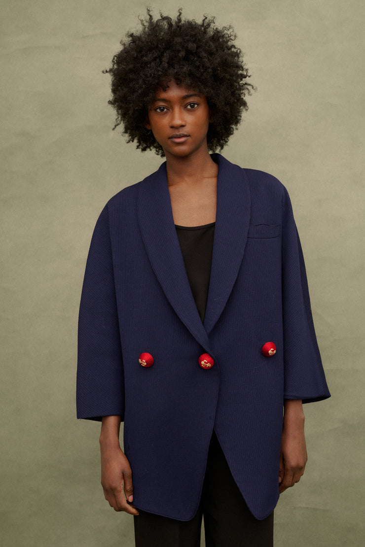 Ferré Blu Wool Coat - Desert Vintage