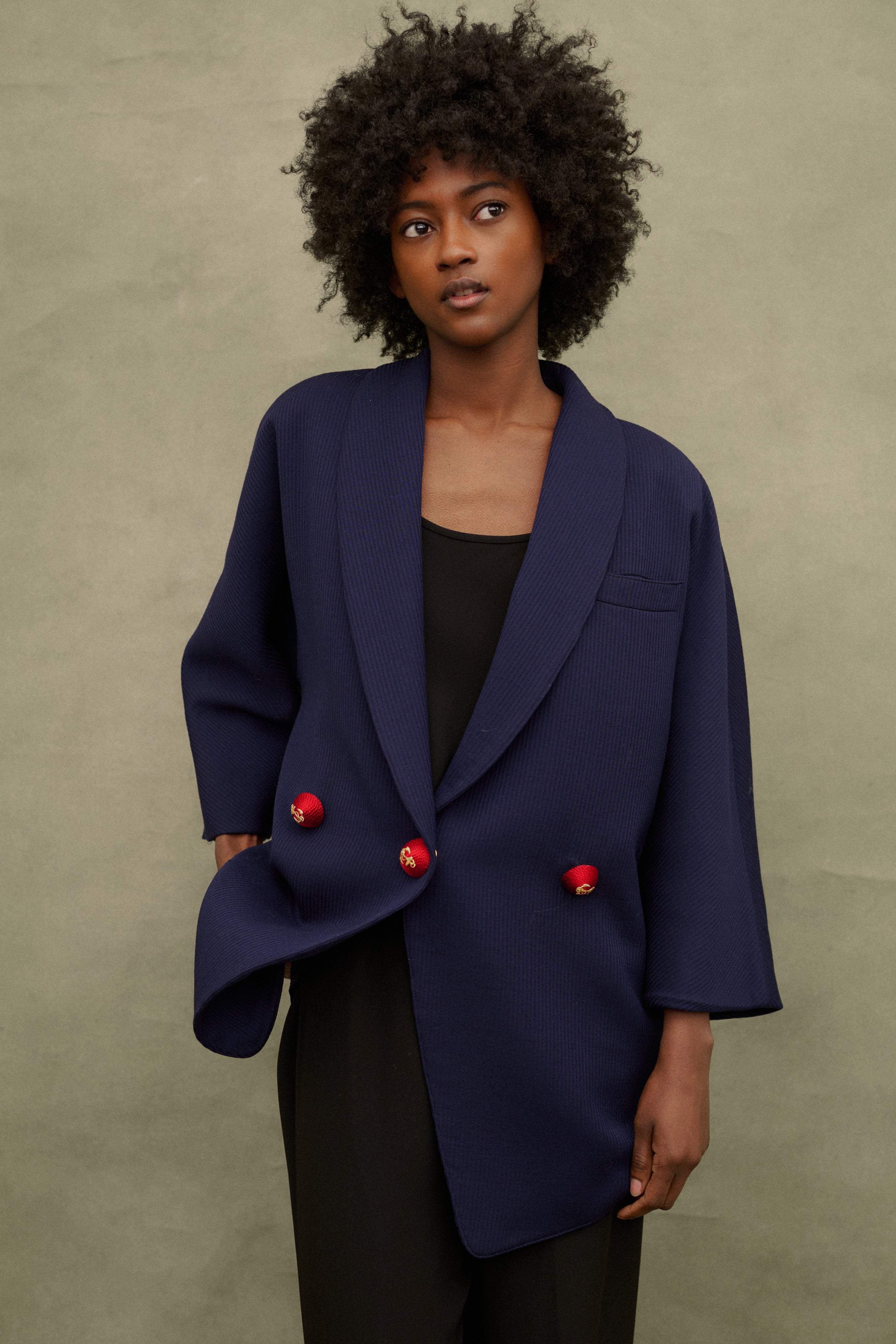 Ferré Blu Wool Coat - Desert Vintage