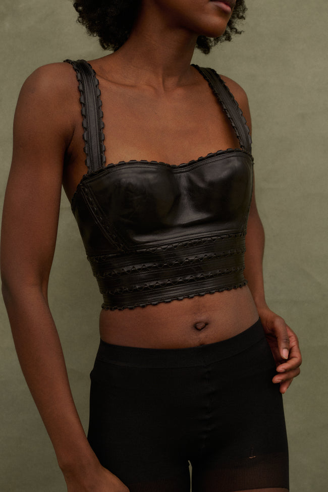 1992 Alaïa Leather Bustier - Desert Vintage