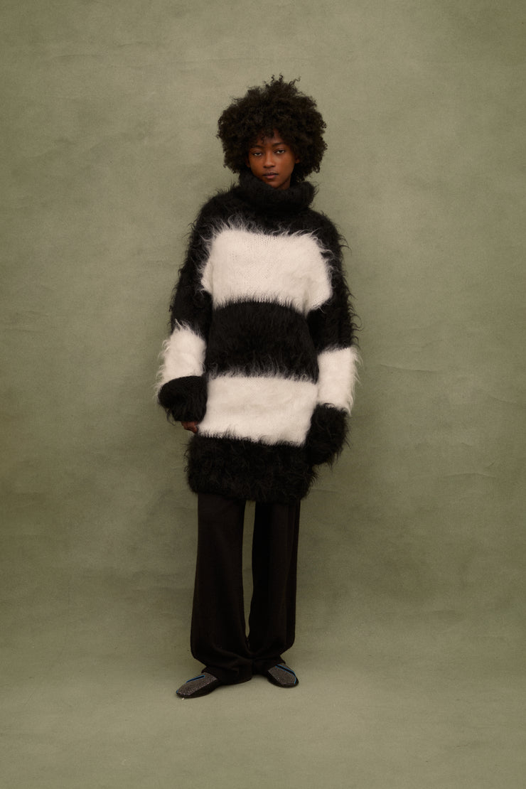 Black and White Mohair Sweater - Desert Vintage