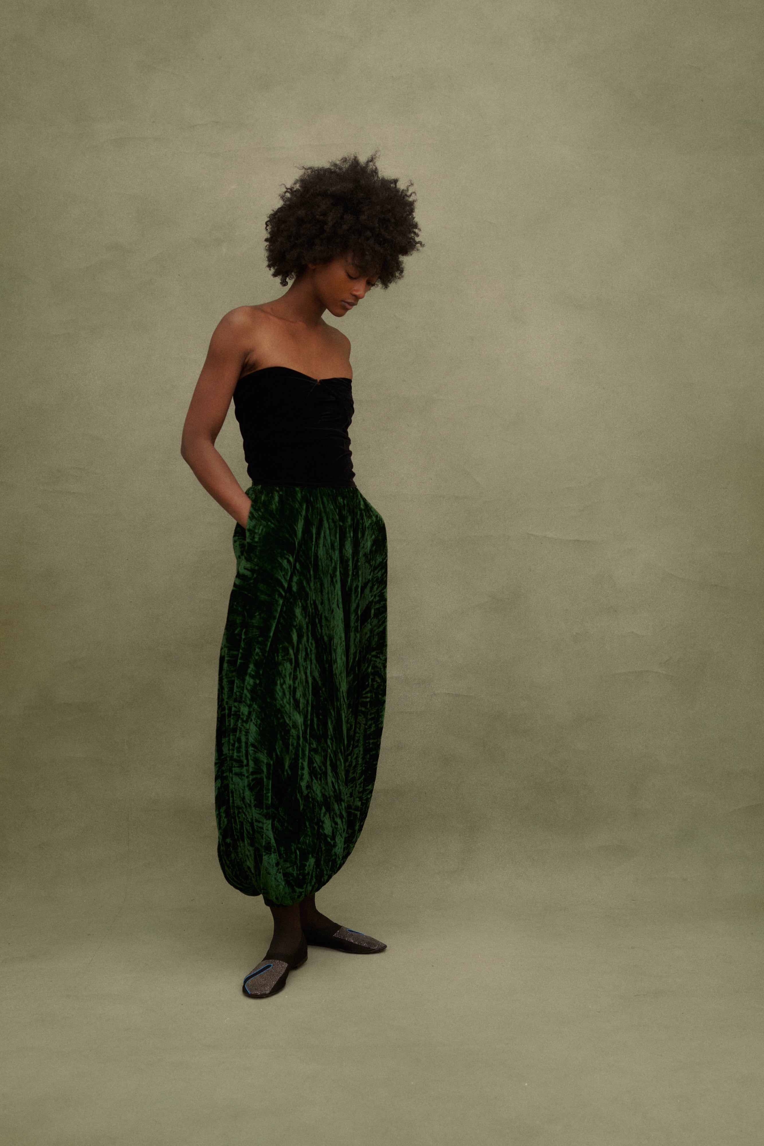 Ysl Green Velvet Trousers - Desert Vintage