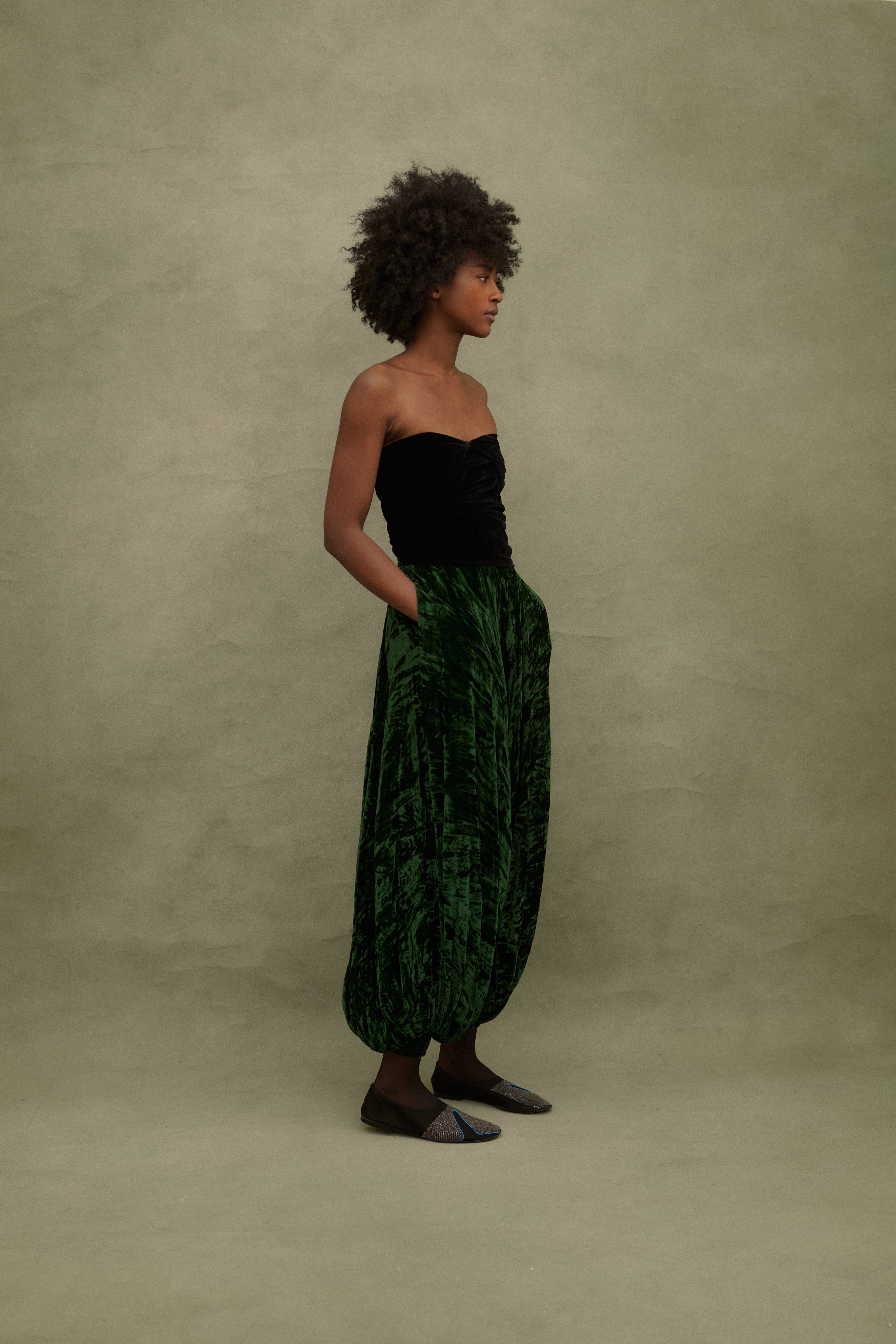 Ysl Green Velvet Trousers - Desert Vintage