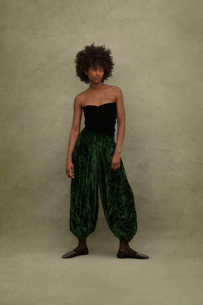 Ysl Green Velvet Trousers - Desert Vintage