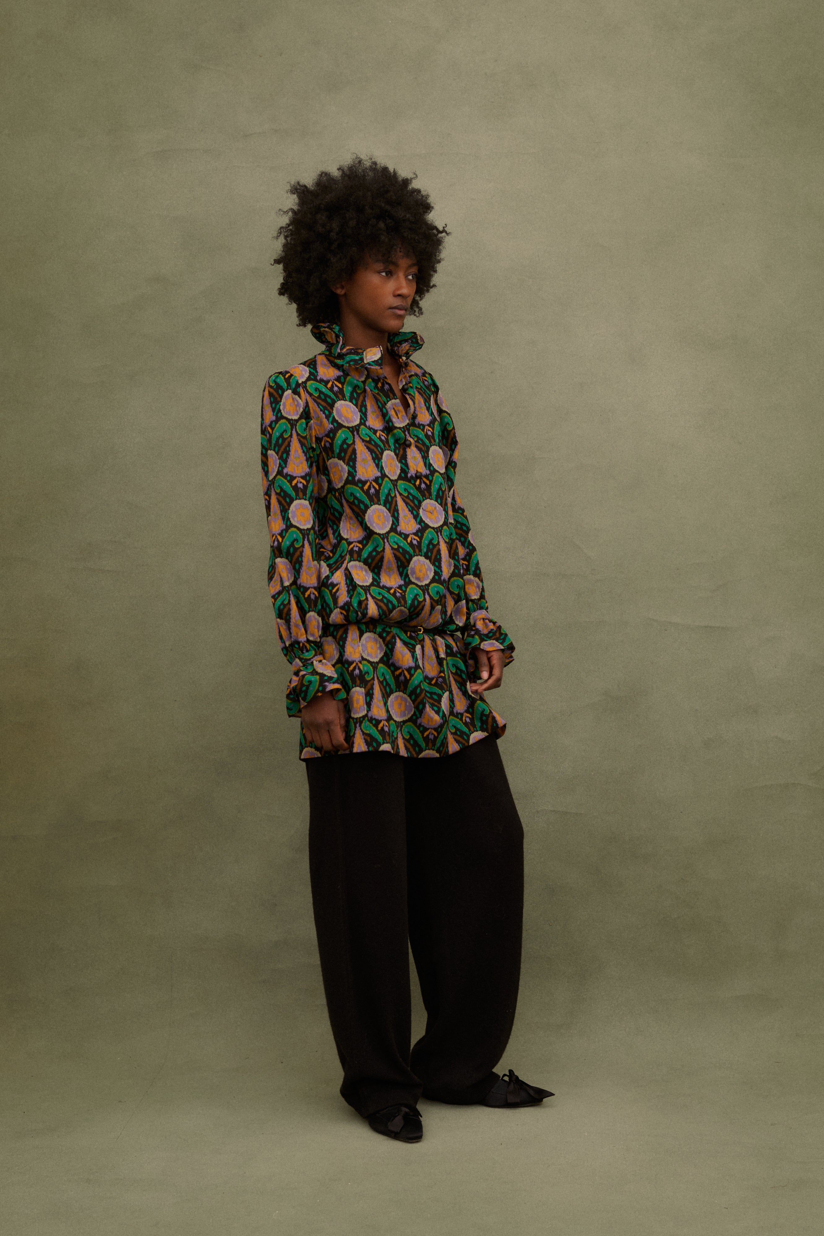 Ysl Woven Silk Tunic - Desert Vintage