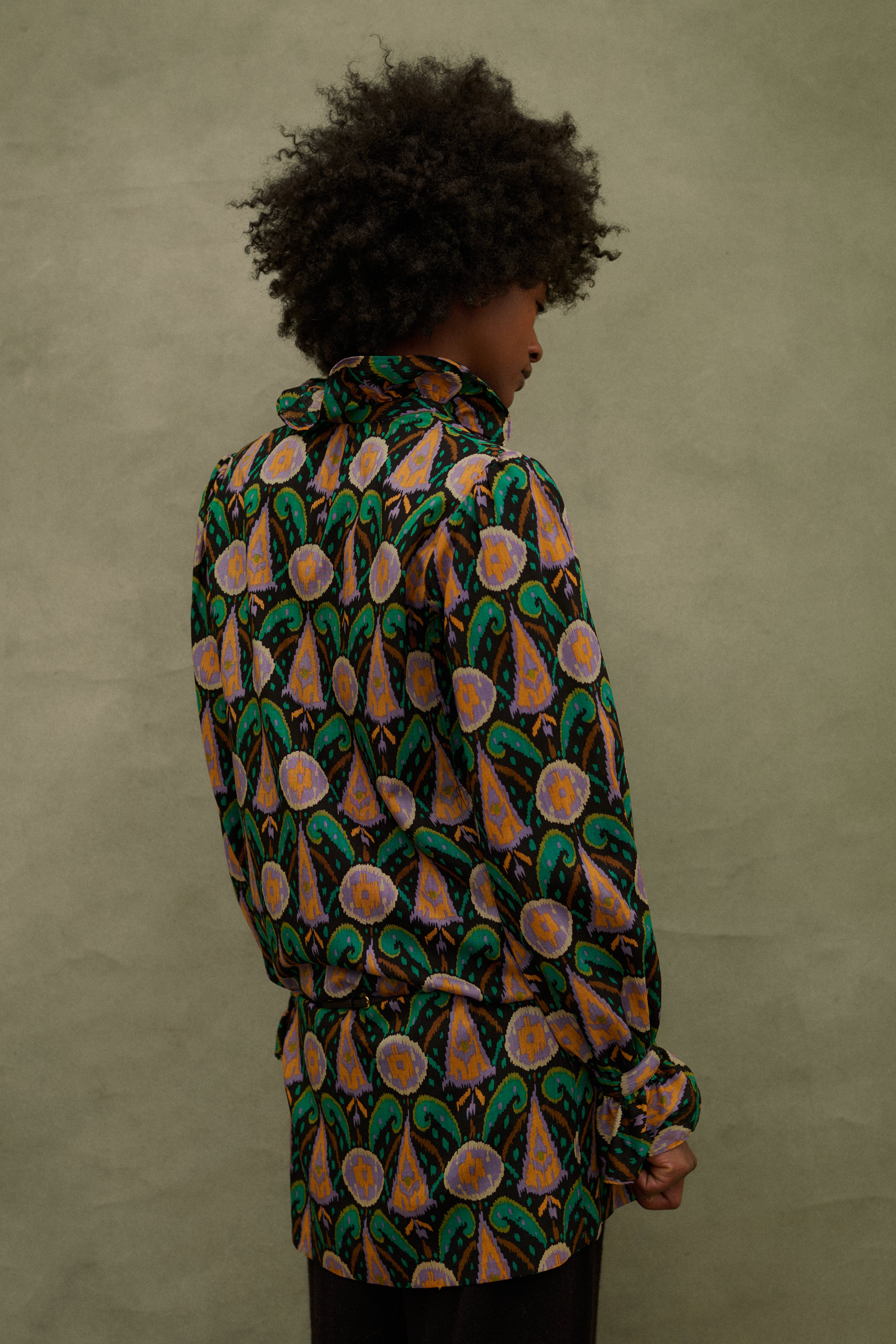 Ysl Woven Silk Tunic - Desert Vintage