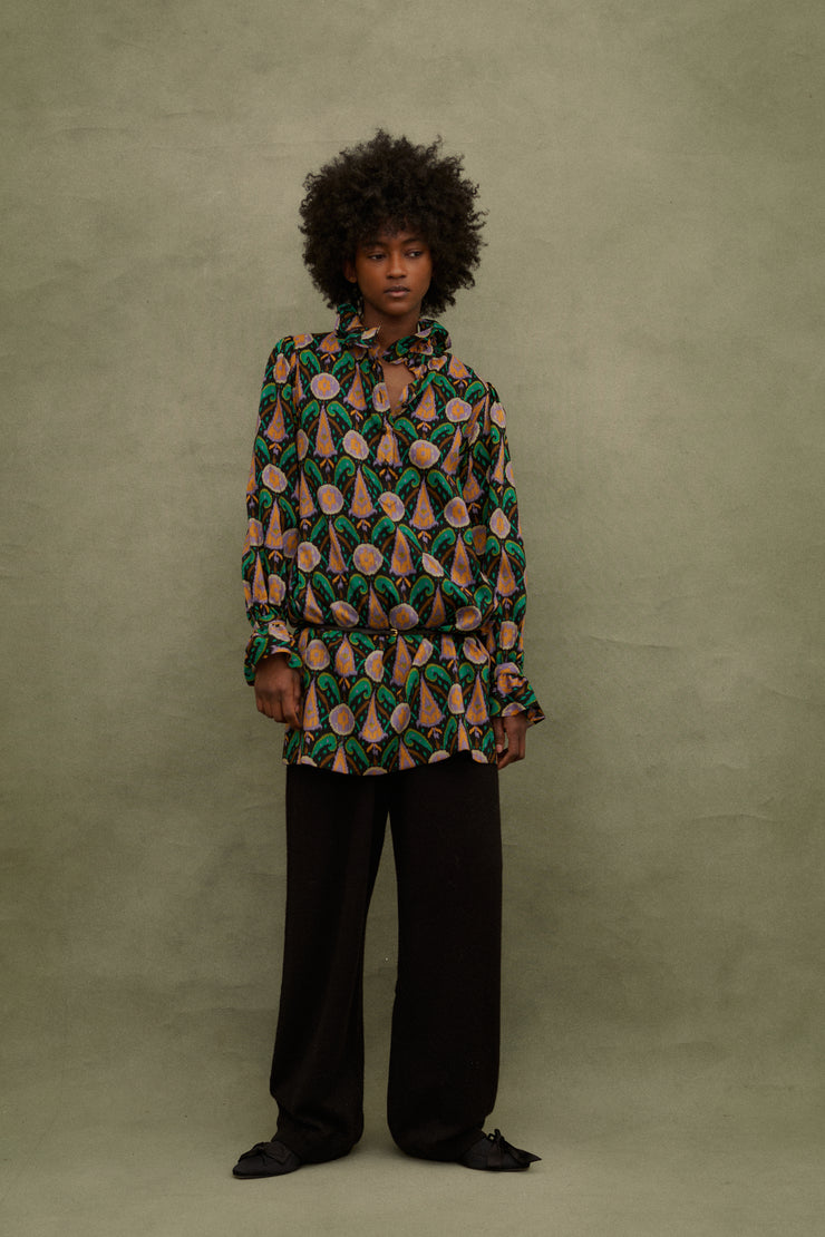 Ysl Woven Silk Tunic - Desert Vintage