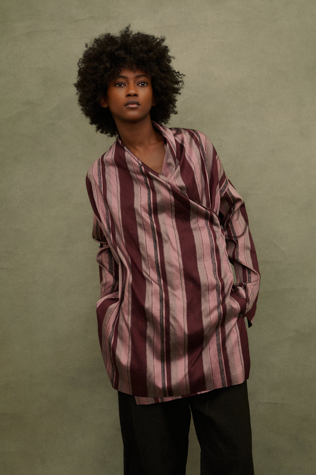 Callaghan Silk Stripe Blouse - Desert Vintage
