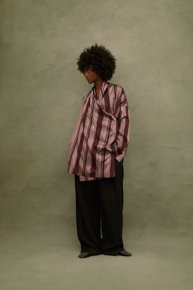 Callaghan Silk Stripe Blouse - Desert Vintage