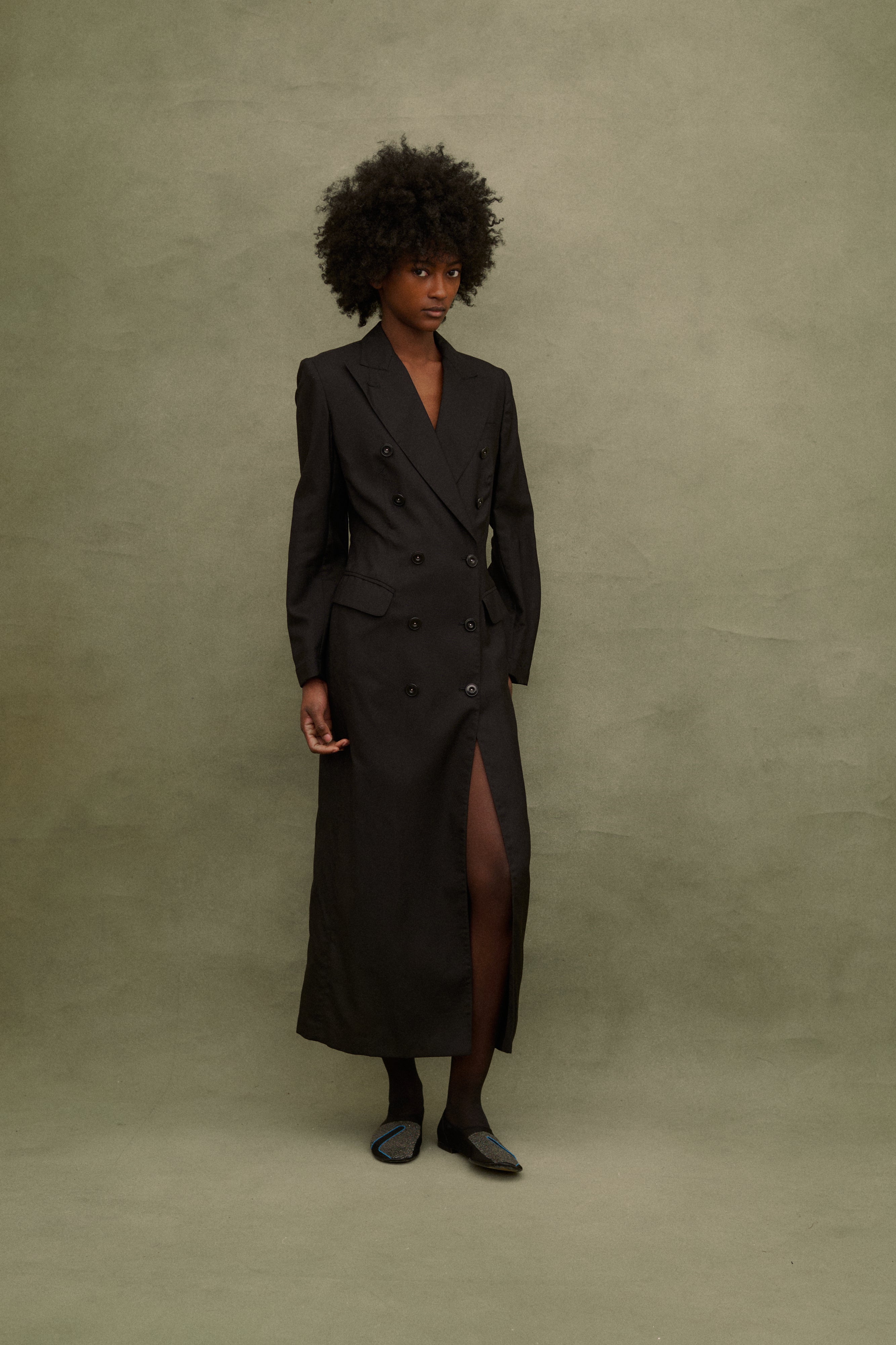 JPG Black Wool Coat - Desert Vintage