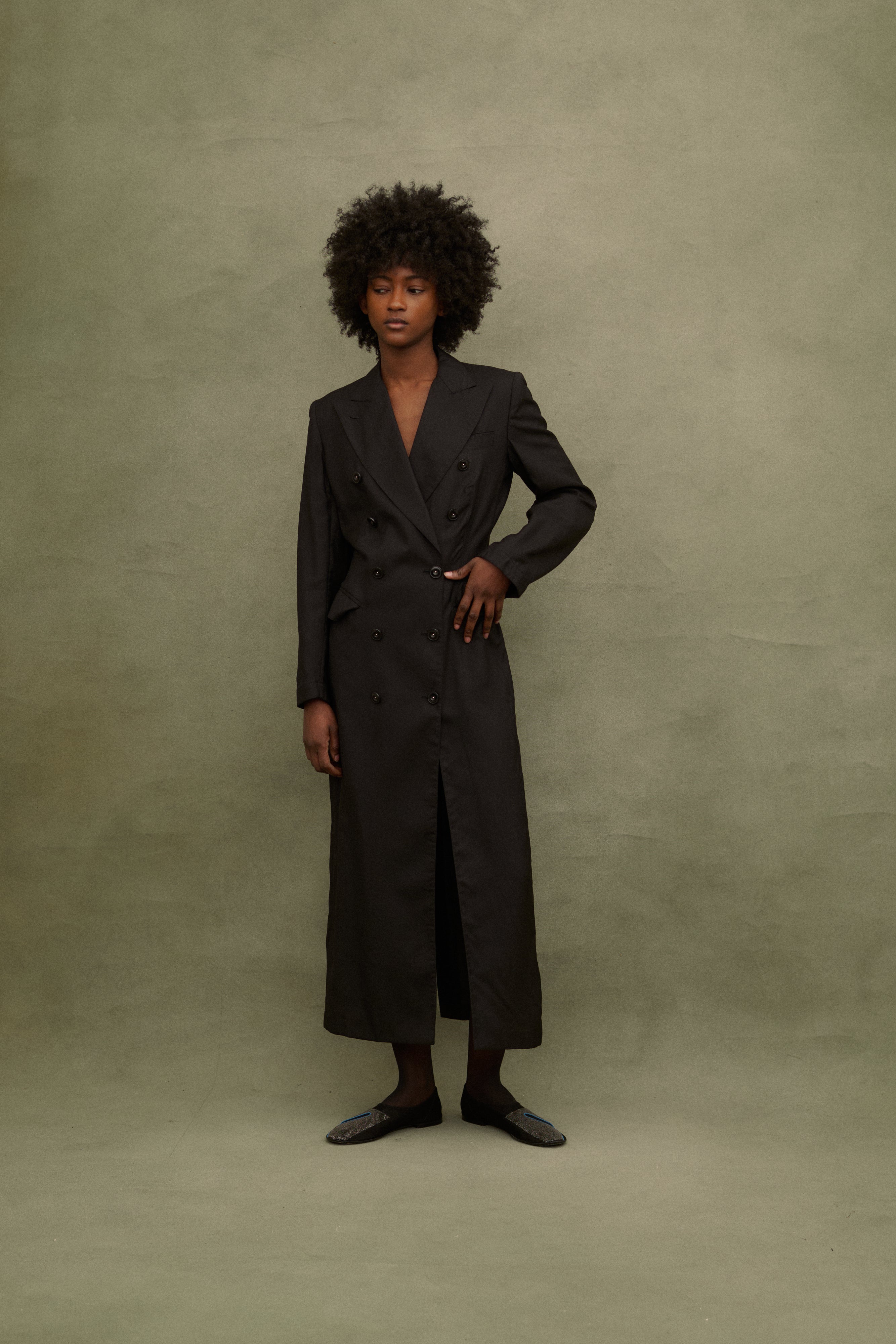 JPG Black Wool Coat - Desert Vintage