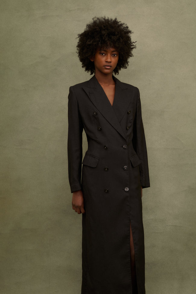 JPG Black Wool Coat - Desert Vintage