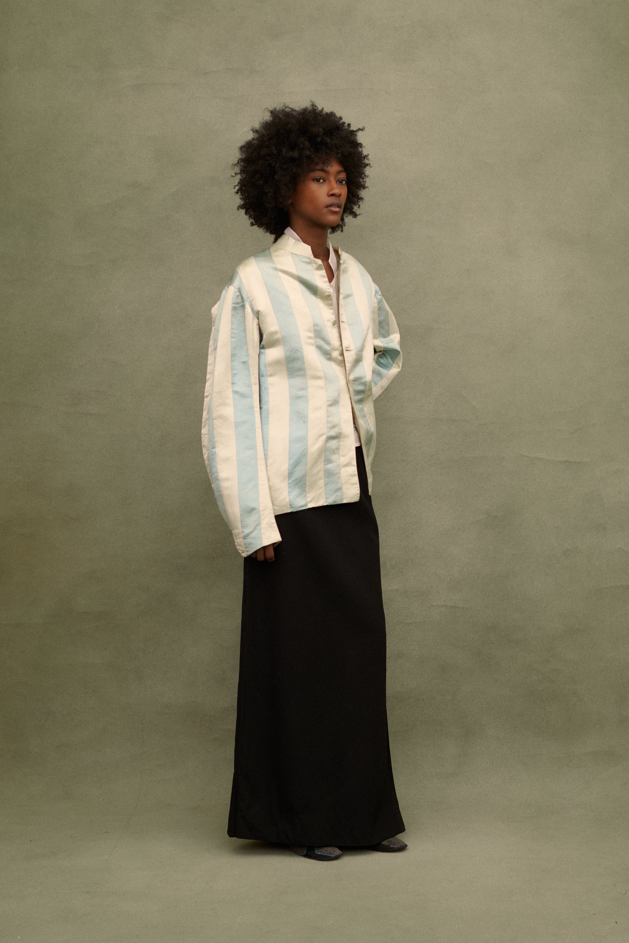 Antique Silk Stripe Shirt - Desert Vintage