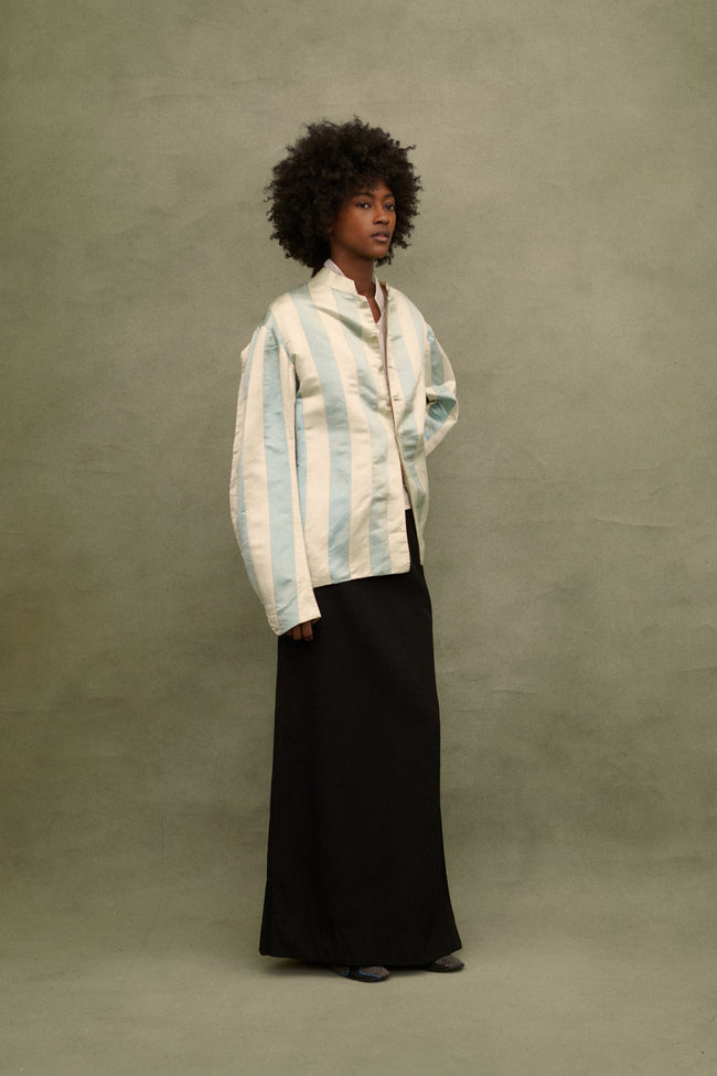 Antique Silk Stripe Shirt - Desert Vintage