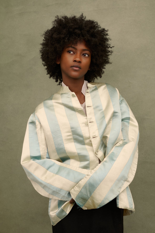 Antique Silk Stripe Shirt - Desert Vintage