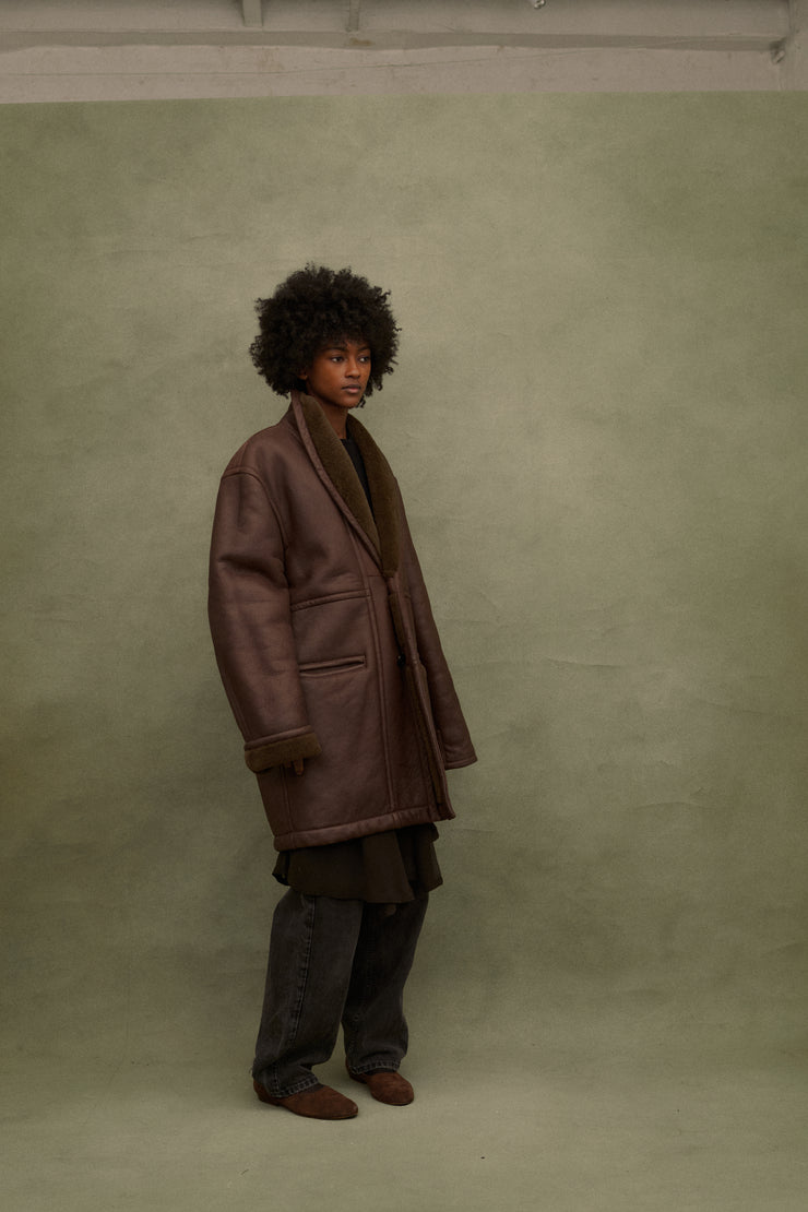 Shearling and Leather Bomber - Desert Vintage
