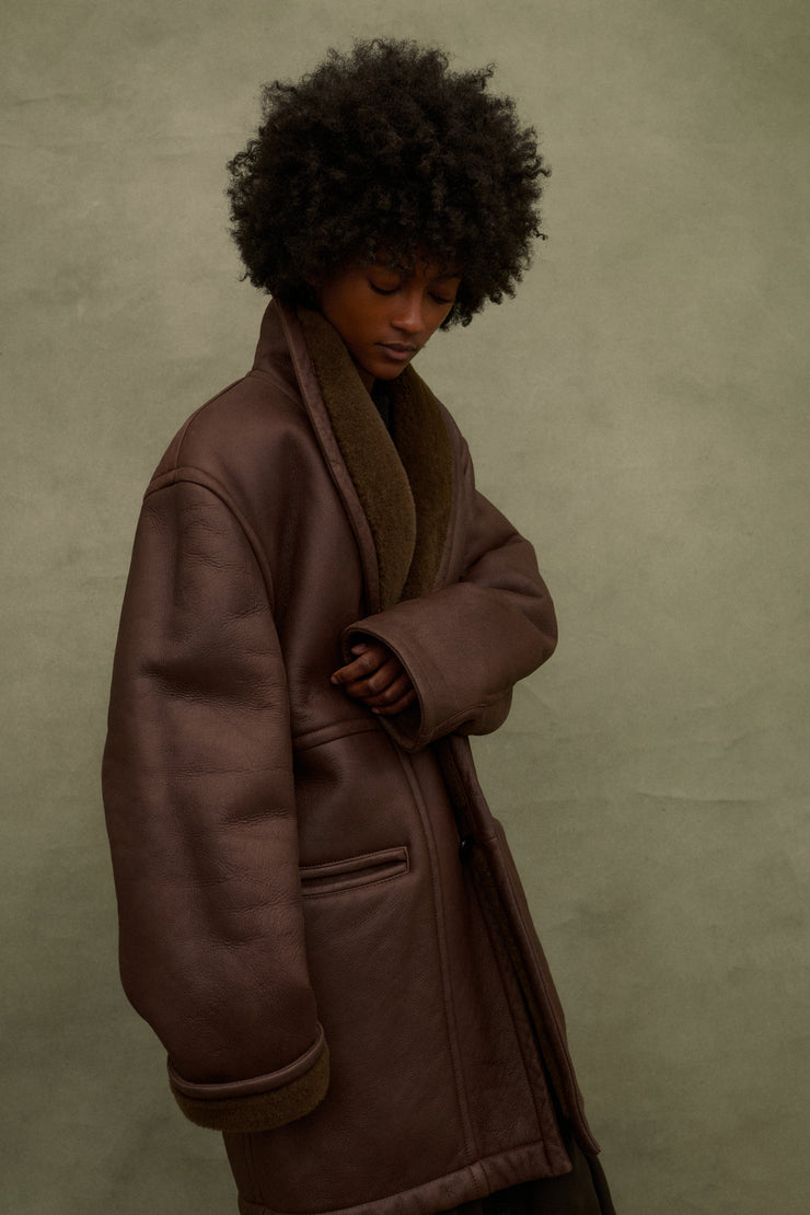 Shearling and Leather Bomber - Desert Vintage