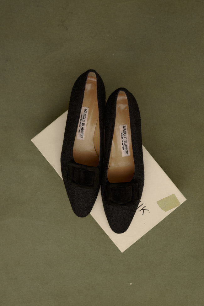 Manolo Blahnik Buckle Heel - Desert Vintage