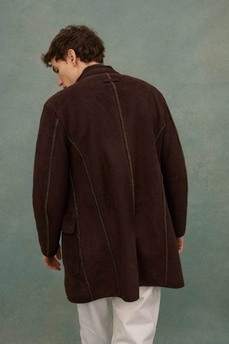 Armani Brown Shearling Coat - Desert Vintage