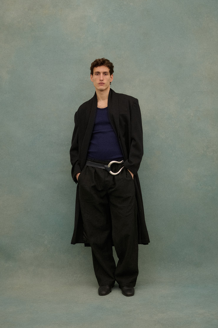 1990s Yohji Black Wool Coat - Desert Vintage