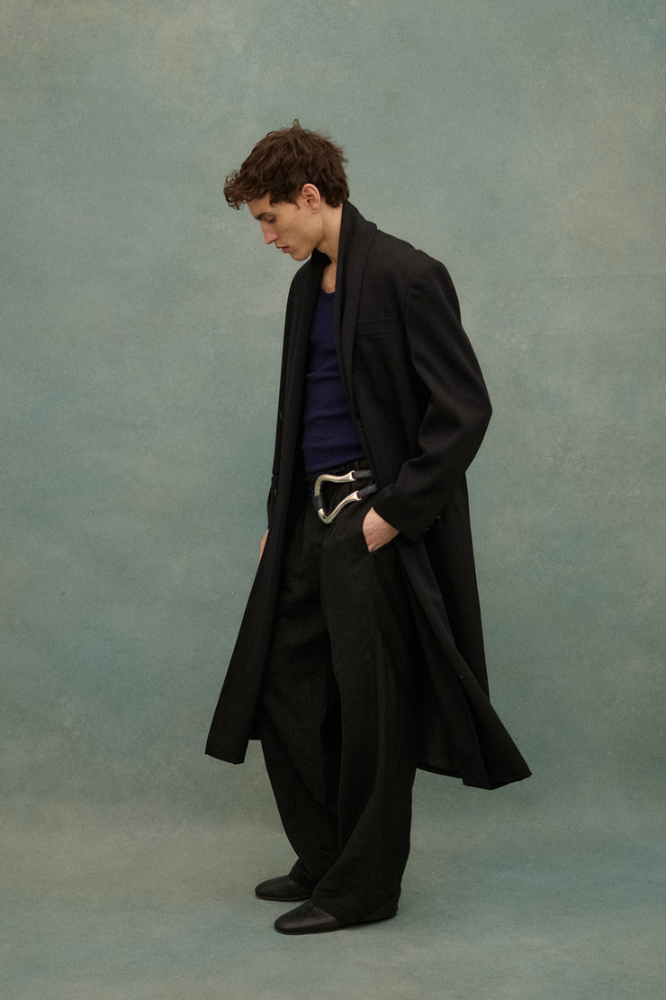 1990s Yohji Black Wool Coat - Desert Vintage