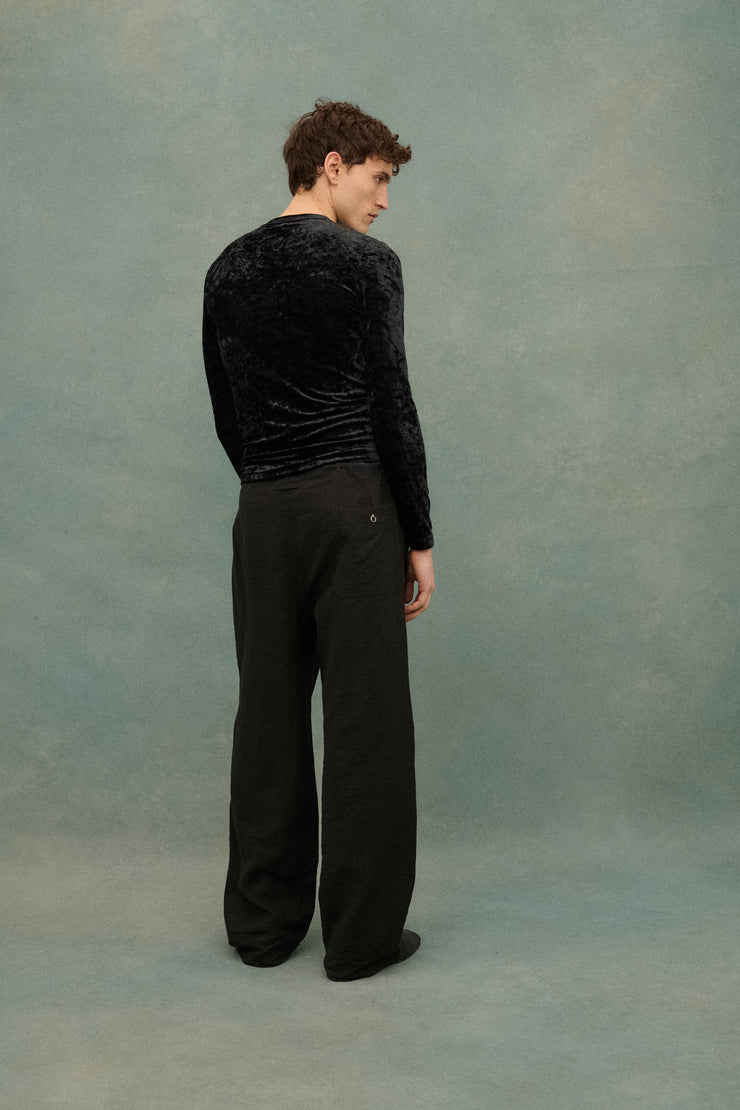 JPG Homme Black Velvet Top - Desert Vintage