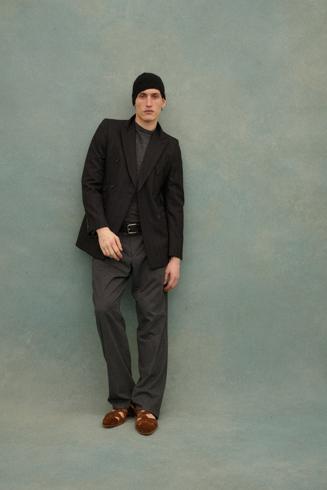 Prada Striped Wool Suit Coat - Desert Vintage