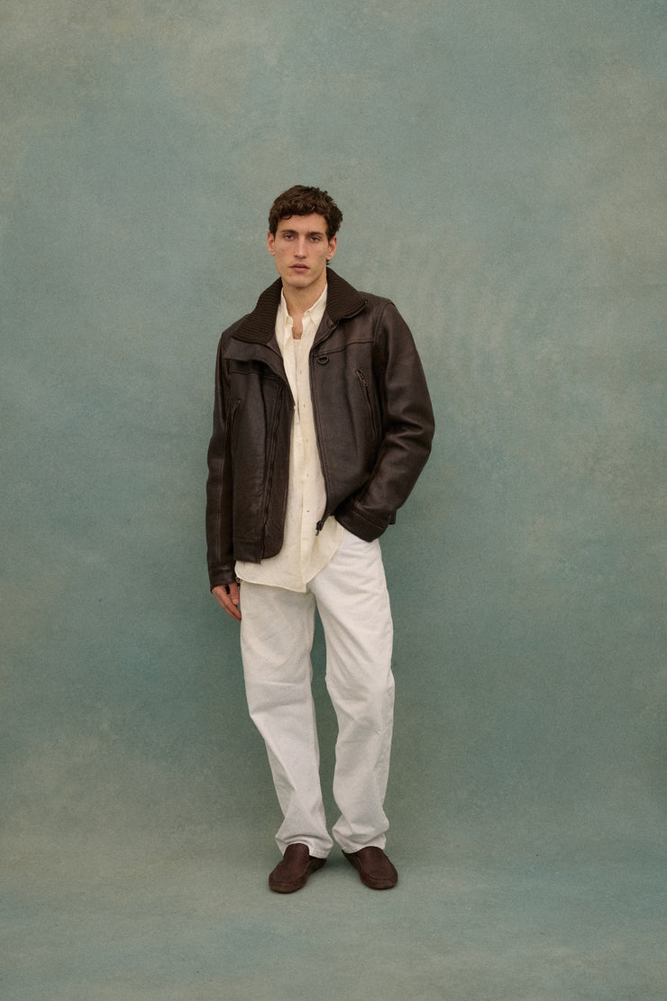 Prada Brown Leather Coat - Desert Vintage