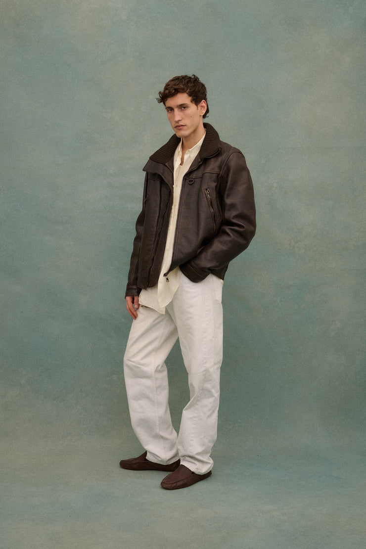 Prada Brown Leather Coat - Desert Vintage