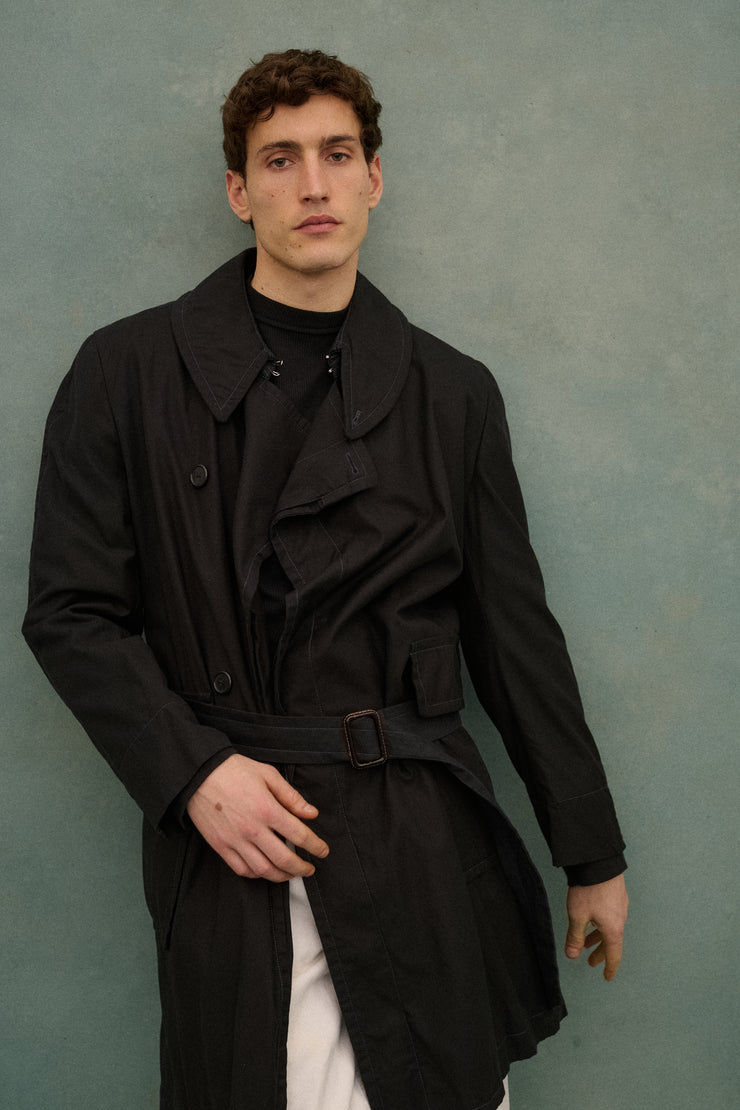 Margiela Black Trench Coat - Desert Vintage