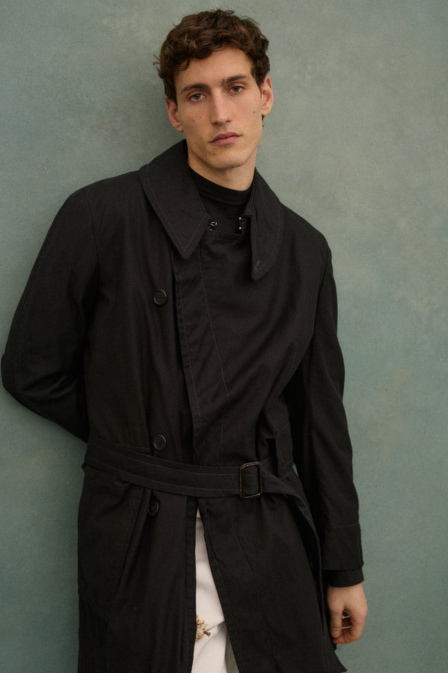 Margiela Black Trench Coat - Desert Vintage