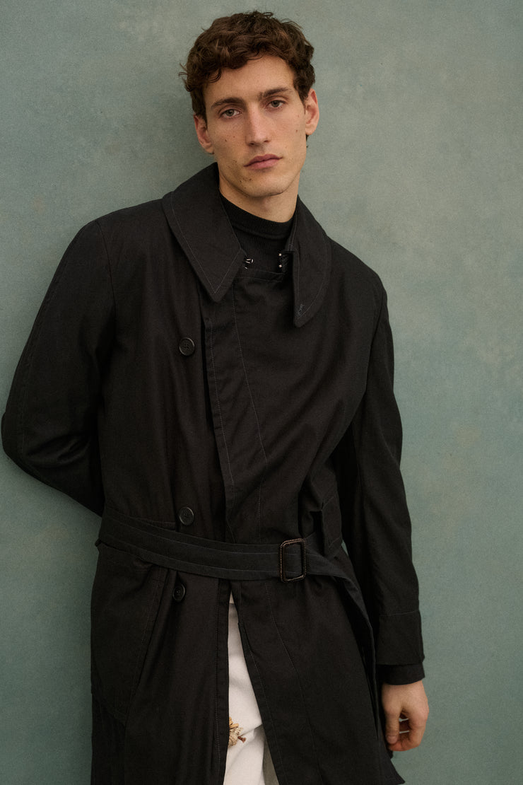 Margiela Black Trench Coat - Desert Vintage