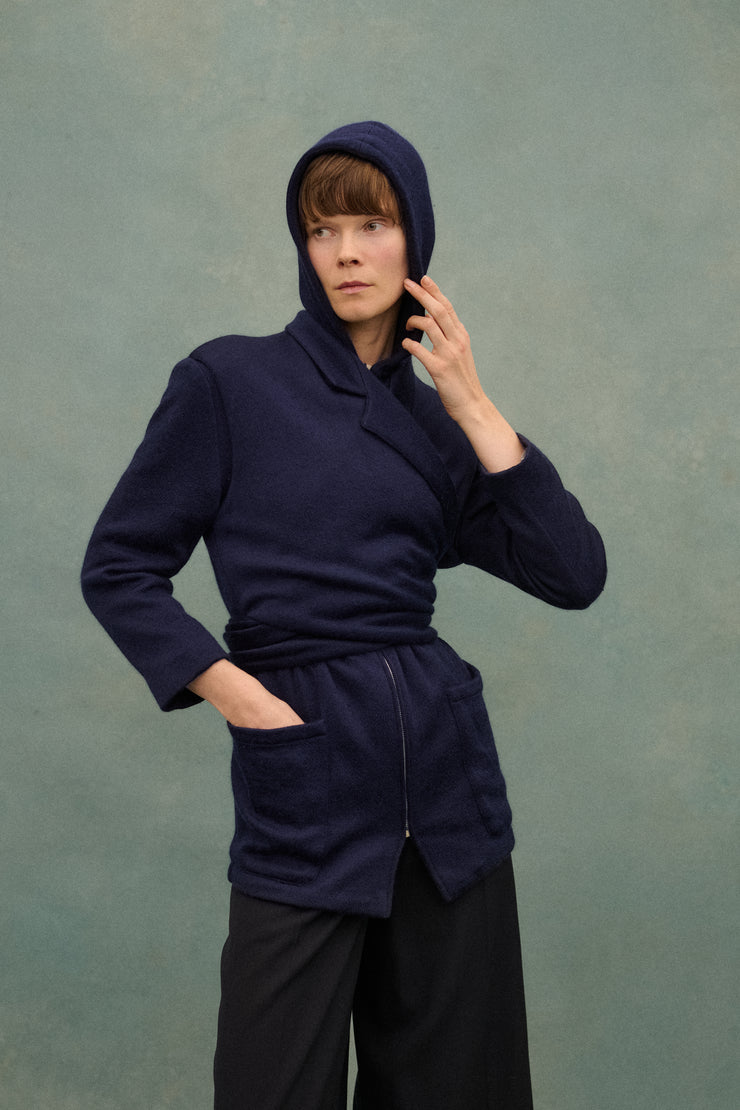 1980s JPG Navy Wrap Coat - Desert Vintage