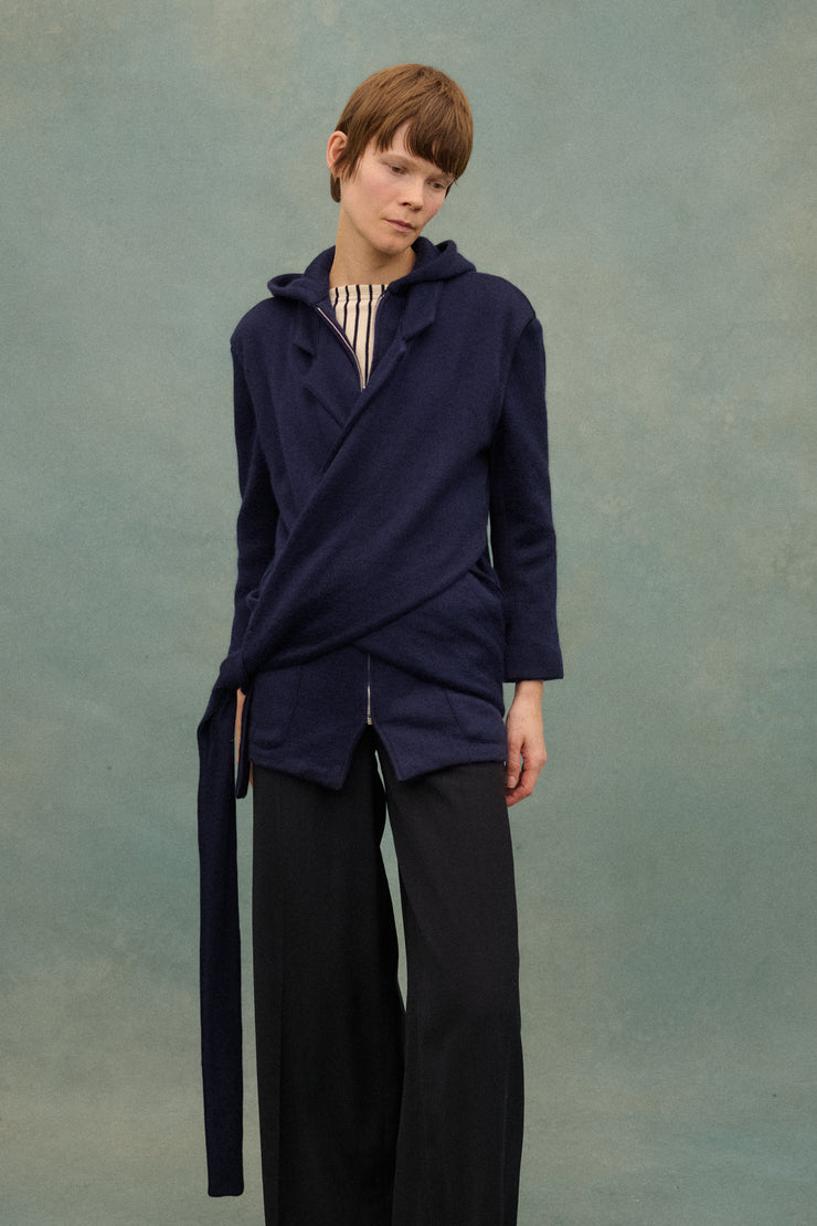 1980s JPG Navy Wrap Coat - Desert Vintage